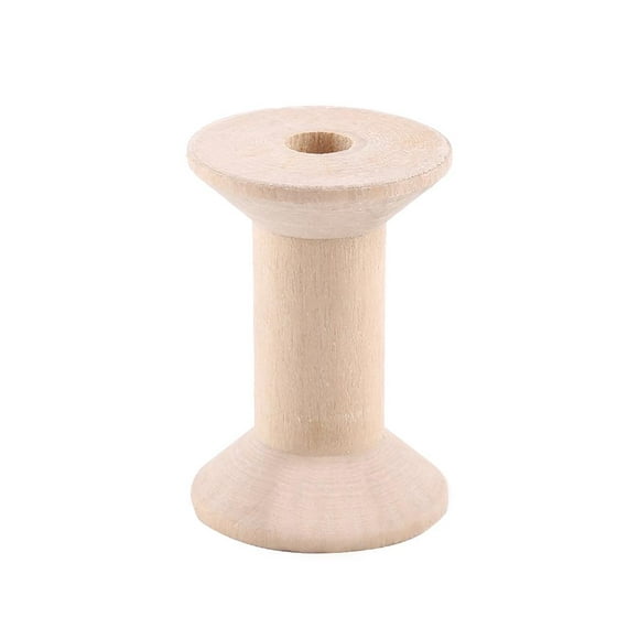 Qiilu 10pcs Wooden Empty Thread Spools Natural Wood Color 47mm x31mm,Empty Thread Spools, Empty Sewing Spools
