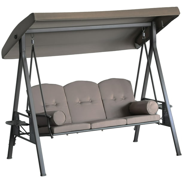 Outsunny 3 Seater Porch Swing Heavy Duty Outdoor Swing Chair
