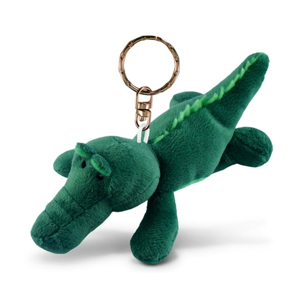 Puzzled Alligator Plush Keychain Stuffed Animal Toy - Soft Fur Wild Life Animal Green Crocodile Charm Keyring, Decorative Plush Toy Accessory Fun Buddy For Kids Bag, Purse, Backpack, Handbag -4 Inches