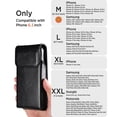 thumbnail image 5 of HOMEIORA Holster for iPhone 17, 17 Pro, 16, 16 Pro, 15, 15 Pro, 14, 14 Pro, 13, 13 Pro, 12, Galaxy S25, S24, S23, Premium Leather Pouch with Belt Clip Phone Holster Belt Case, Black - M, 5 of 8