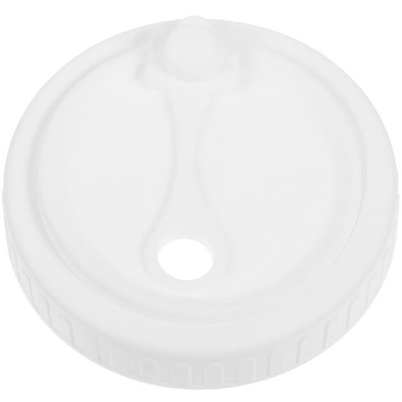 WHAMVOX Silicone Jar Lid with Straw Hole for Wide Mouth Jars 86mm Compatibility White Color