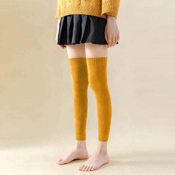 Calcetines de invierno de forro polar grueso y cómodo para mujer, informales, de corte regular, calentadores de piernas