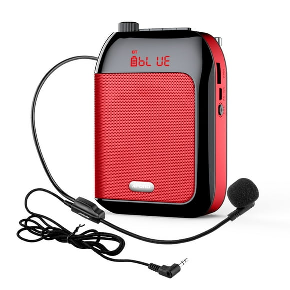 Amdohai Portable Voice Speaker Amplifier for Teachers with Wired Microphone Headset Waistband Rechargeable Personal BT