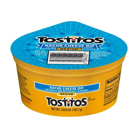 Tostitos Medium Nacho Cheese Flavored Cheese Dip & Spread, Shelf-Stable, 3.625 oz Cup
