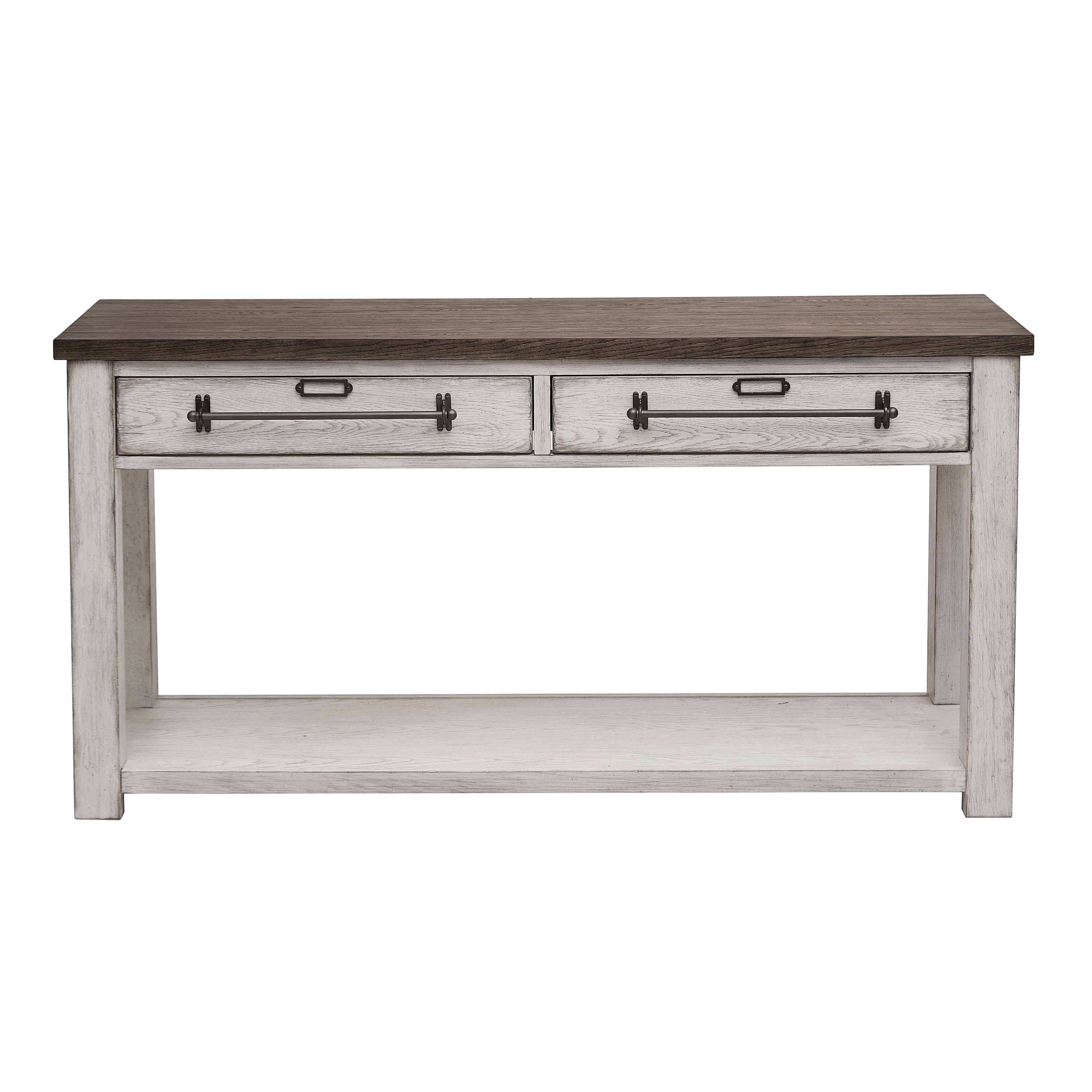Light Oak & White Console Table