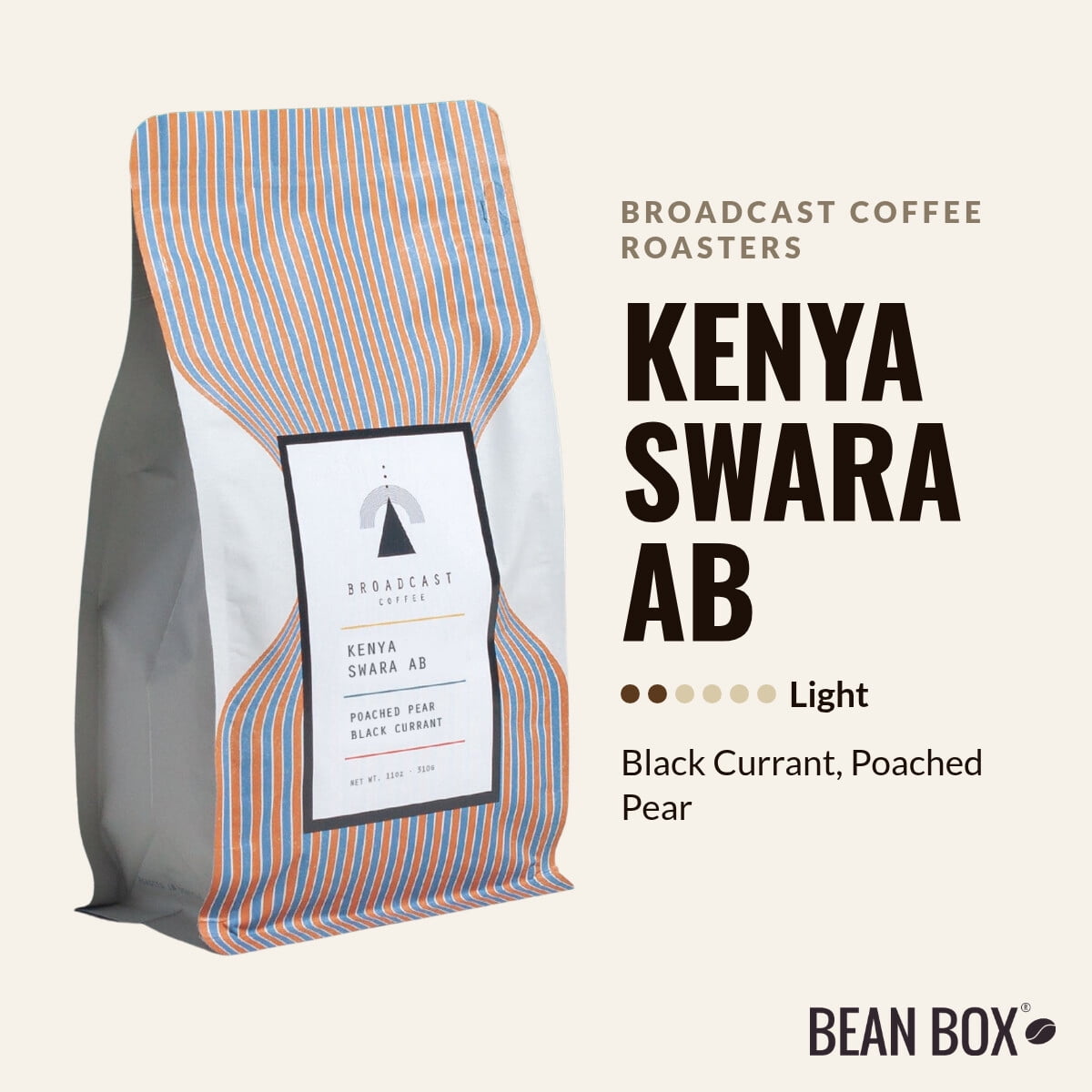 Kenya Swara AB - Roasted by Broadcast Coffee Roasters - Whole Bean Coffee - 2lb Bag