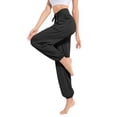thumbnail image 2 of Pantalones de Yoga Casuales, Cómodos y de Pierna para Mujer Negro S, 2 of 7