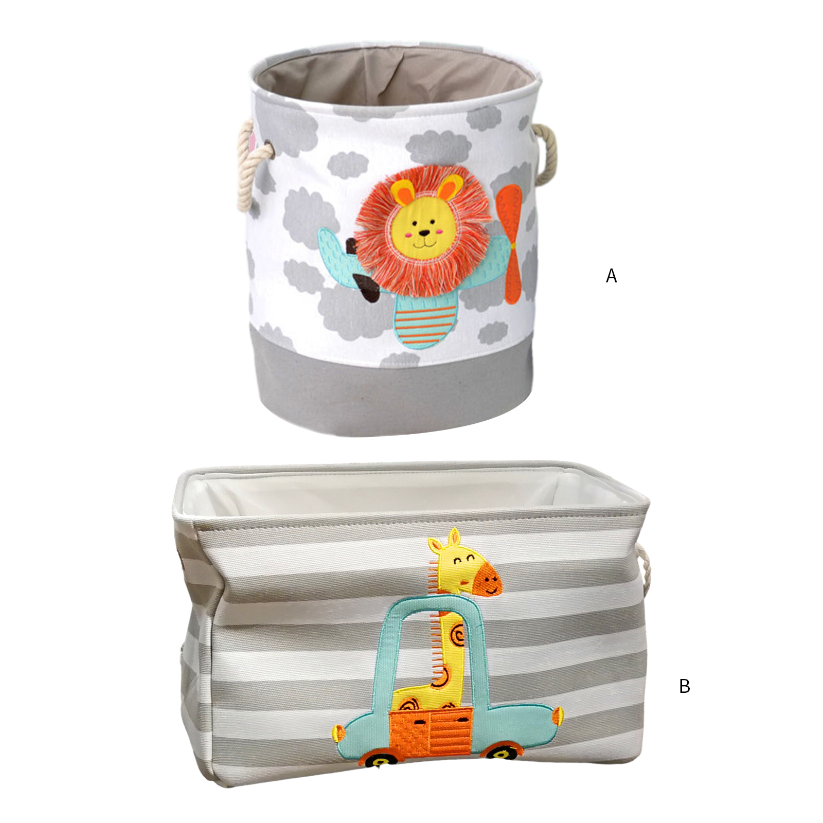 Baby Laundry Basket Cute Giraffe Foldable Toy Storage Bucket Picnic Dirty Clothes Basket Box Cartoon Animal Organizer