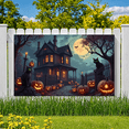 thumbnail image 6 of Halloween Theme Haunted House Design Spooky Black Cat Jack O Lantern Banner for Halloween Party Decoration Outdoor Indoor, 6 of 9