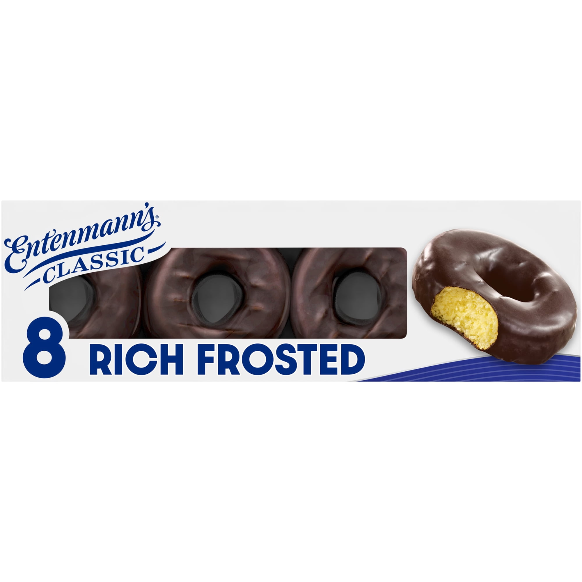Entenmann's Rich Frosted Donuts, 8 count, Chocolate Dipped Donuts, 15 oz Box