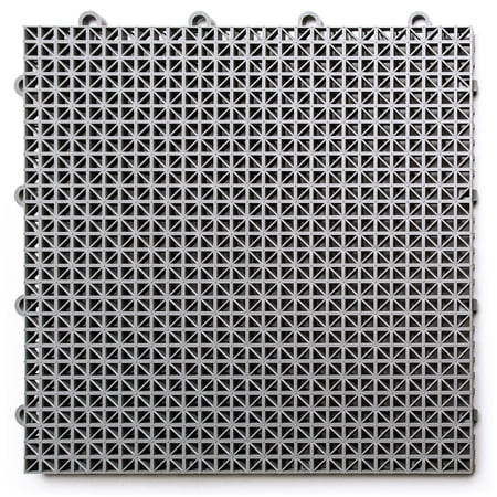 Big Floors DuraGrid Outdoor Modular Deck Tiles, Interlocking, Slip-Resistant, Self-Draining, Durable Plastic Flooring, Easy Install, UV & Water Resistant, Made in USA, 40 Pack, Gray