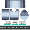 thumbnail image 3 of Ileading Traditional 4 Piece Microfiber Washable Bathroom Rug Set, Navy Blue, 3 of 12