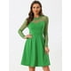 thumbnail image 4 of Vestido de fiesta de patinadora transparente con corazón transparente de malla para mujer Allegra K Verde L, 4 of 6