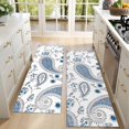 thumbnail image 4 of Kitchen Rugs Sets Of 2,Blue Paisley and Floral Pattern Anti Fatigue Kitchen Mat Rugs Non Slip Washable,Decorative Kitchen Floor Mats for Kitchen,Sink,Laundry,17"X47", 4 of 5