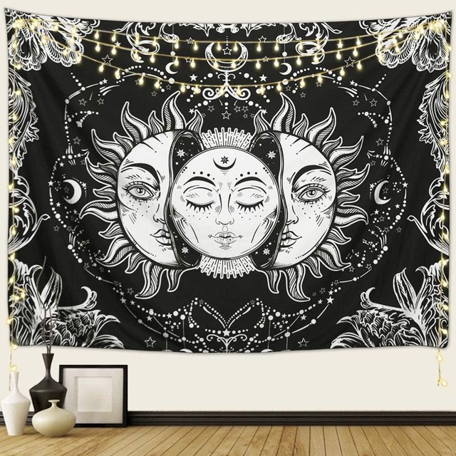 Tapiz bohemio colgante de tela de sol ardiente, decoración del hogar, colgante de pared 150*200