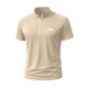 thumbnail image 2 of Blusa y camisa de manga corta con cuello alto para hombre, de verano, de color liso, ajustada, deportiva, con cremallera, de manga corta, con cuello alto., 2 of 5