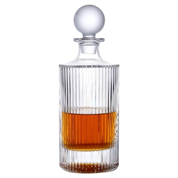 Lily's Home Whiskey Decanter with Stopper - 27 Oz Crystal Glass Design, Liquor Decanter, Leak-Resistant for Bourbon & Scotch - Elegant Home Bar Decor, Gift for Men & Dad
