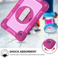 thumbnail image 6 of K-Lion for Samsung Galaxy Tab A8 Case (Model:SM-X200/X205/X207), Heavy Duty Rugged Shockproof Protective Case with Soft Screen Protector Film + Kickstand + Shoulder & Hand Strap ,Rose+Pink, 6 of 9