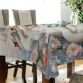 thumbnail image 3 of BZSMCE Square Tablecloth Swan Serenade in Floral Dream Pattern Tableclothes, 3 of 9