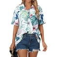 thumbnail image 5 of NFTOEIULA Women Hawaiian Floral Print Oversized Short Sleeve Shirt T-shirt, 5 of 9