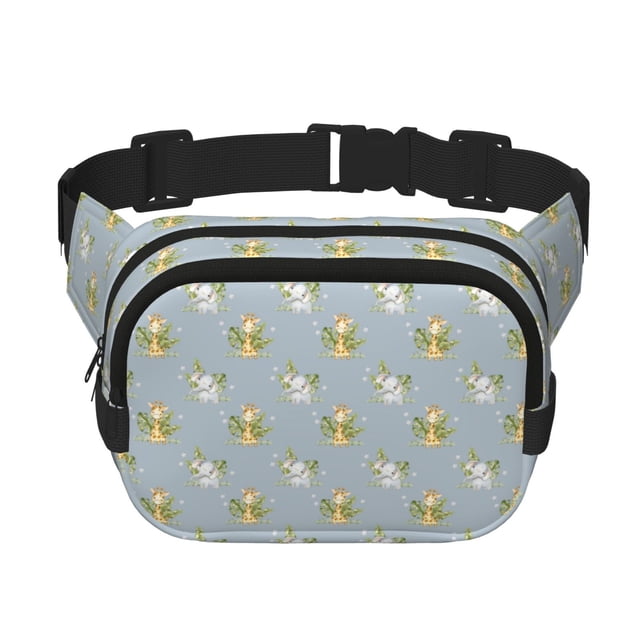 Disketp Baby Elephant Giraffe Riñonera de Doble Capa, Bolsa de Cintura Ajustable para Viajes, Correr y Senderismo, Riñonera Ligera para Hombre y Mujer