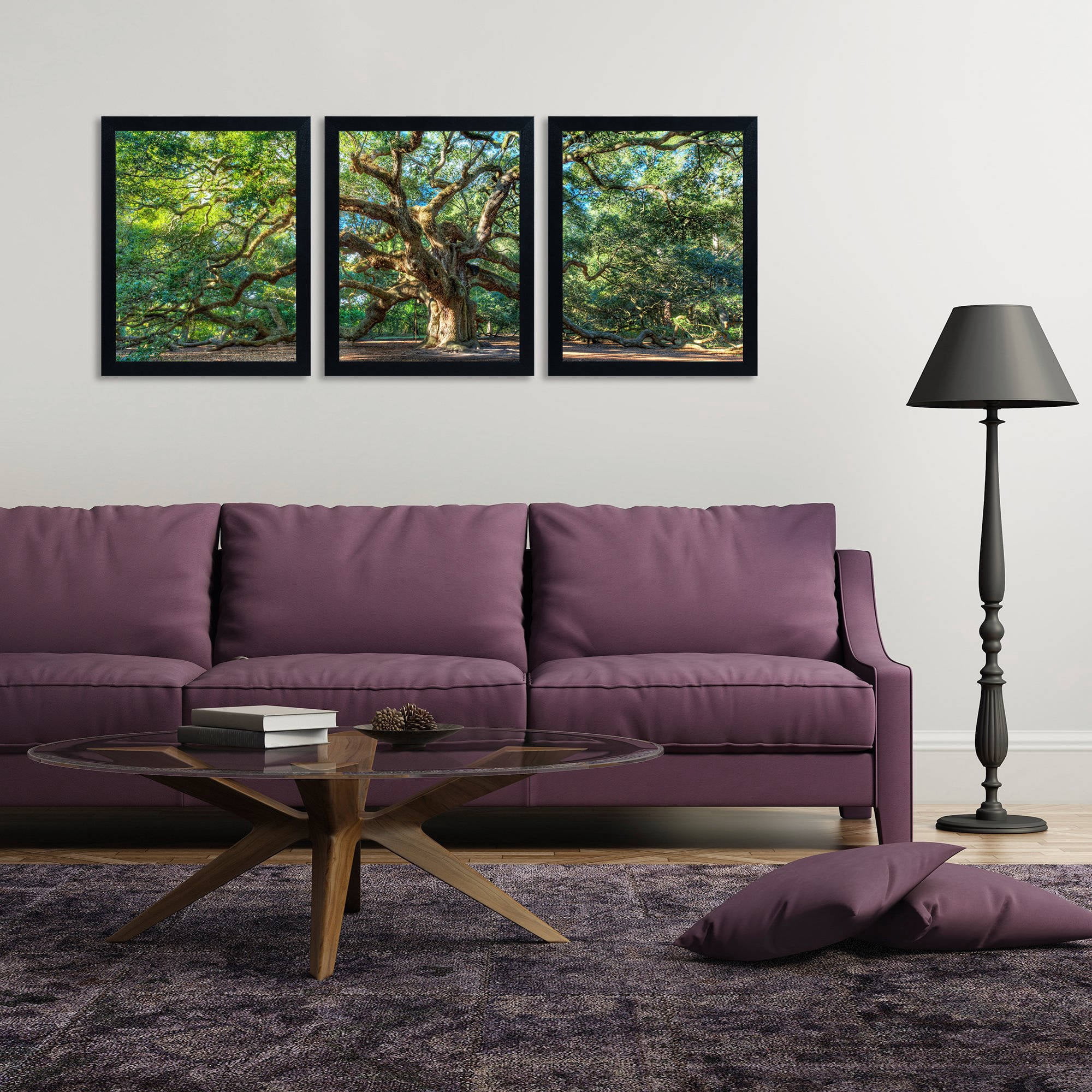 Trademark Fine Art "Angel Oak Charleston" by Pierre Leclerc 3-Piece Multi-Frame Set
