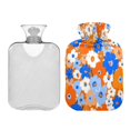 thumbnail image 2 of 2L Hot Water Bottle with Soft Velvet Cover PVC Hot Water Bag for Pain Relief Long-Lasting Warmth Orange and Blue Small Flowers, 2 of 8