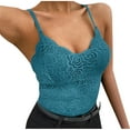 thumbnail image 2 of Xixinqiwan Womens Lace Tank Tops V Neck Spaghetti Strap Camisole Solid Mesh Hollow Out Tank Going Out Tops, 2 of 8