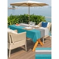 thumbnail image 4 of Outdoor Tablecloth with Umbrella Hole and Zipper, Turquoise Wood Grain Rectangle Table Cloth 52x70 Inch Waterproof Tablecloth, Country Retro Wooden Plank Gray Picnic Table Cover for Patio Camping, 4 of 7