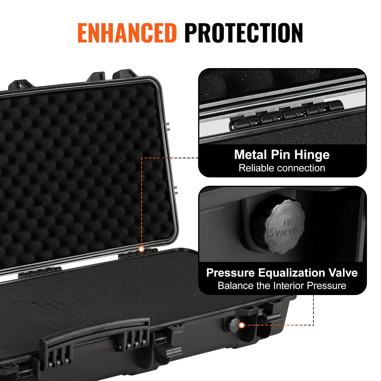 VEVOR Rifle Case, Rifle Hard Case with 3 Layers Fully-protective Foams, 42 inch lockable Hard Gun Case with Wheels, IP67 Waterproof & Crushproof, for Two Rifles or Shotguns, Airsoft Gun