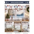 thumbnail image 6 of Valances for Windows Red Poinsettia Berry Christmas Bells Rod Pocket Short Curtain for bathroom living room bedroom Xmas Pine Cones Leaves 1 Panel 42x12in, 6 of 7