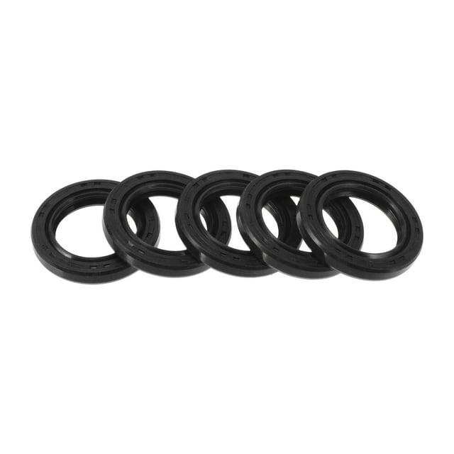 Sello de aceite universal Unique Bargains TC de doble labio con resorte de acero, sello de eje rotativo 17x25x4mm, caucho NBR de alta presión, negro, 5 Pcs