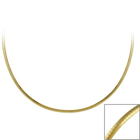 Gold Omega Necklace Slider - 18k Gold over Sterling Silver 18-inch Italian Omega Necklace