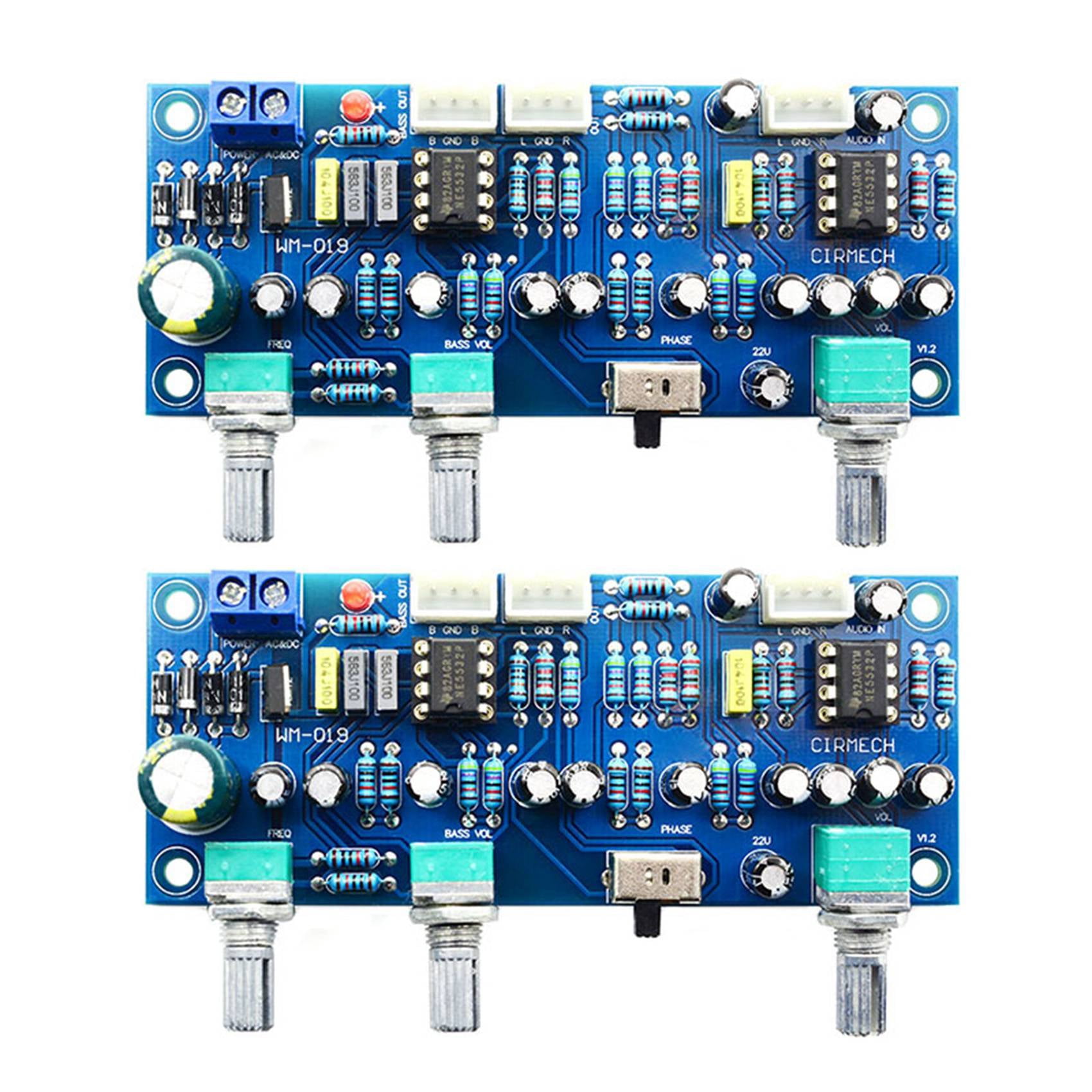 2X 2.1 Channel Subwoofer Preamp Board Low Pass Filter Pre-Amp Amplifier ...