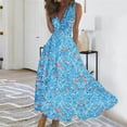 thumbnail image 2 of Hyknon Wedding Guest Dresses for Women Fashion Casual Loose Plus Size Swing Summer Dresses Casual Boho Floral Printed Sleeveless V-Neck Wrapped Chest Cocktail Dresses, 2 of 5