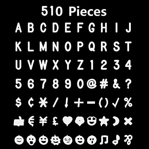 3/4 510 Characters White Plastic Letter Set for Changeable Felt Letter Boards 