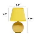 thumbnail image 3 of Creekwood Home Nauru 8.66" Traditional Petite Ceramic Orb Base Bedside Table Desk Lamp with Matching Tapered Drum Fabric Shade for Nightstand, End Table, Dorm, Home Décor, Bedroom, Living Room, Yellow, 3 of 5
