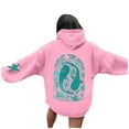 thumbnail image 3 of FAOWME Women's Hoodies With Pocket Long Sleeve Cartoon Print Drawstring Loose Fit Comfortable Sweatshirt For Everyday Wear Pink M, 3 of 7
