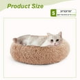 thumbnail image 2 of GIANNA Calming Donut Dog & Cat Bed, 20 Inches Round Fluffy Dog Beds for Medium Dogs, Anti-Anxiety Plush Dog Bed, Machine Washable Pet Bed, Brown, 2 of 5