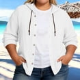 thumbnail image 2 of Plebaso Women's Plus Size Hoodie Shirts Long Sleeve Lightweight Jacket Button down Casual Plain Shirts, 2 of 7