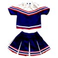 thumbnail image 5 of Tenue de Cheerleader pour Filles Uniforme Costume Cosplay Manches Bleu/blanc/rouge (S / 2-5), 5 of 5