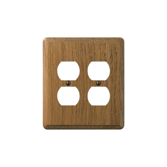 Amerelle 901DD Wall Plate Contemporary Brown 2 gang Wood Duplex Outlet Brown