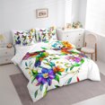 thumbnail image 3 of jejeloiu Colorful Hummingbird 7-Piece Twin Bedding Sets,Rustic Flower Bedding Comforter Set,Ancient Aesthetic Artwork Sheet Sets For Girl Teens,Breathable Home Decor, 3 of 8