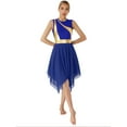 thumbnail image 1 of dPois Robe de Danse Maman et Moi Métallique Sans Manches Ballet Louange Moderne Lyrique Robe Performance Bleu Royal P, 1 of 7