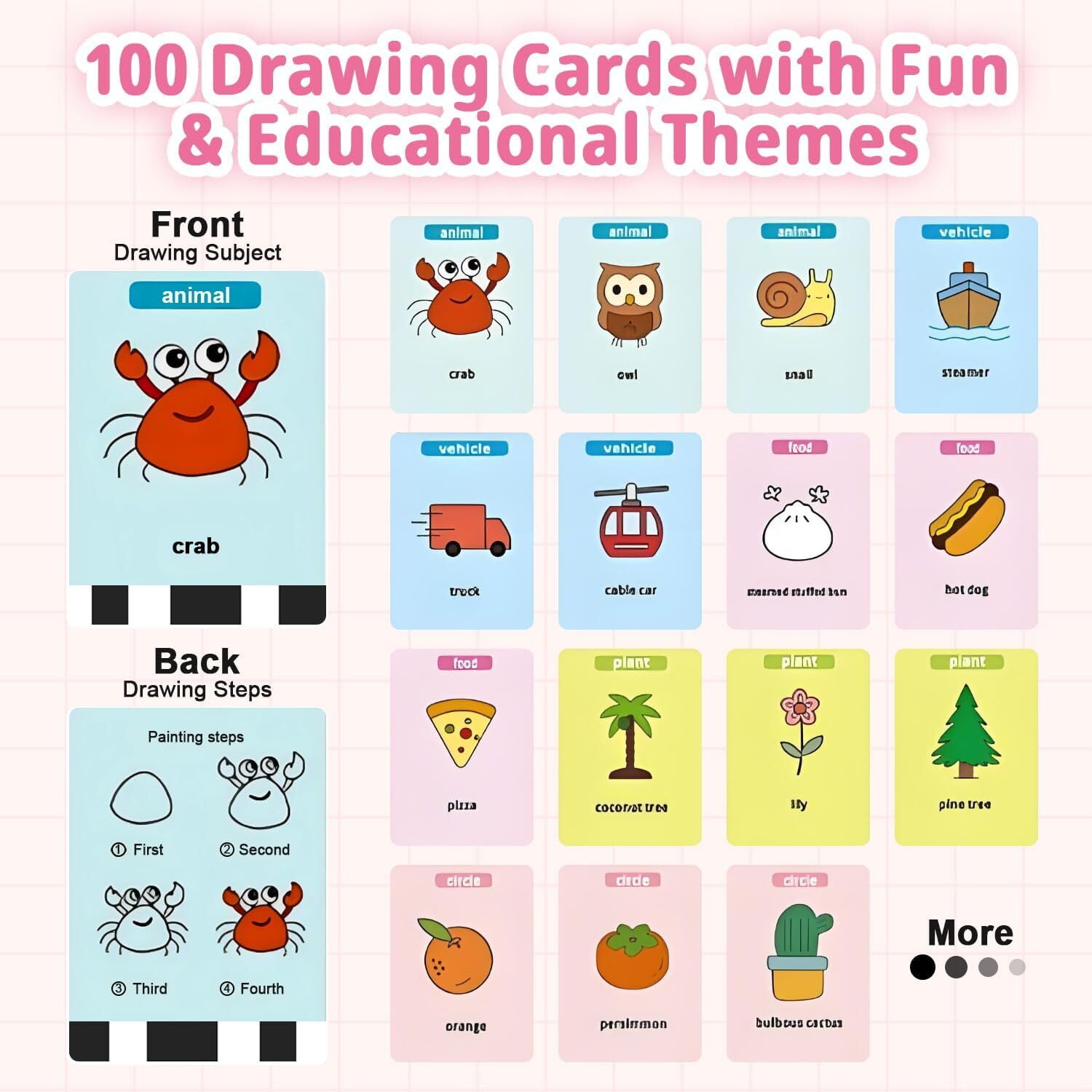 Drawing Robot for Kids, with 100 Word Cards, Voice Interactive Educational Drawing Machine, Montessori Painting Learning Toys for 3-8 Year Old Boys Girls Birthday Party,Pink