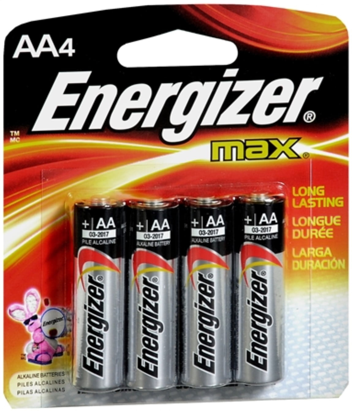 Energizer Alkaline Batteries AA 4 ea (Pack of 4)