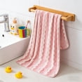 thumbnail image 6 of Hmgxay Quick-Drying Towel, Striped Corals Fleece Towel with Absorbent Properties, Soft Bath Towel for Hair Drying, Lightweight Fleece Bathroom Towel for Face Washing, 6 of 6