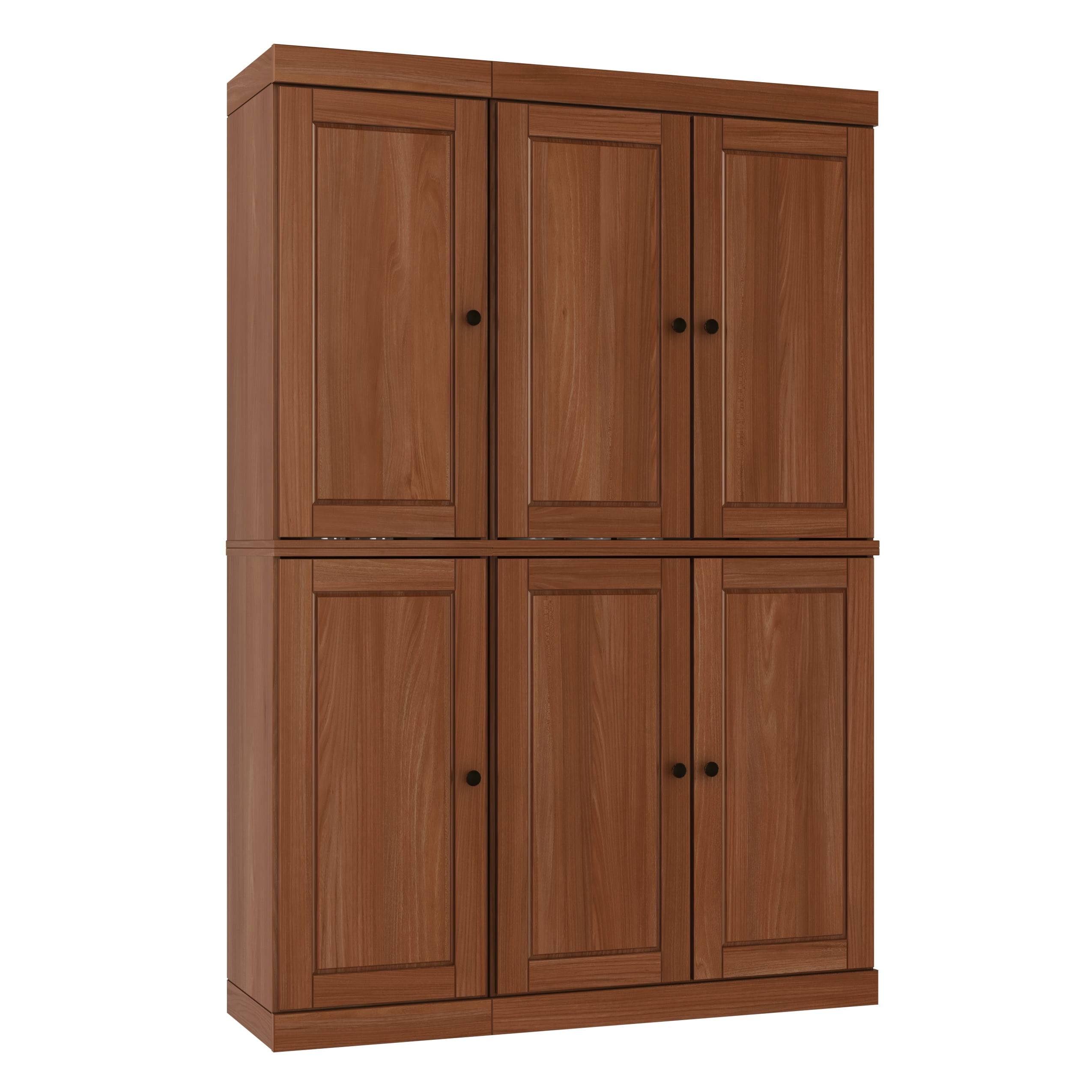Palace Imports 100% Solid Wood Kitchen Pantry Storage Cabinet with Doors and Adjustable Shelves, 6-Door, Mocha