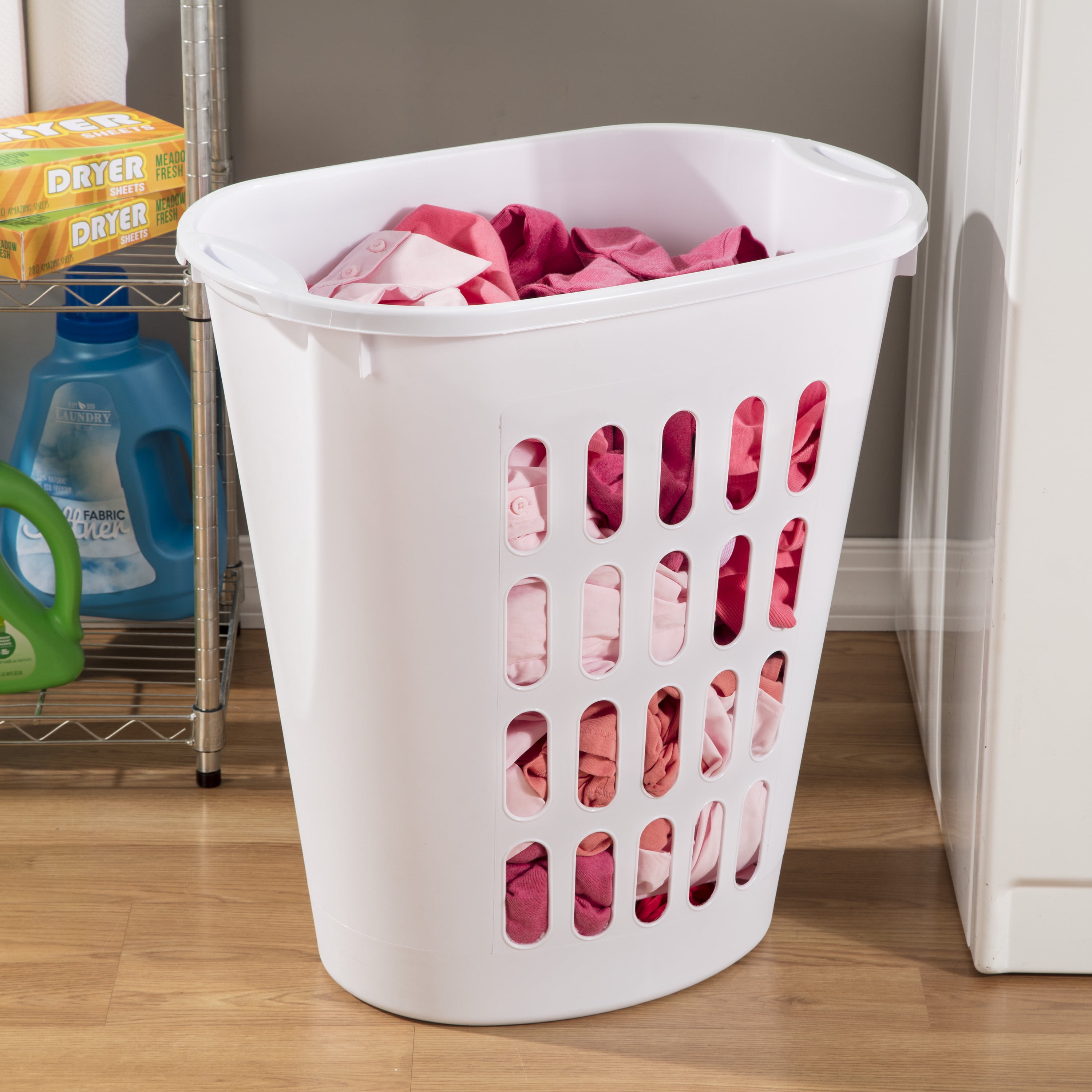 Details about   Circular Plastic Laundry Linen Washing Basket Bin Storage Hamper With Lid 6Color 