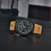 BENYAR Mens Quartz Watches Chronograph Leather Sports 42mm Wrist Watch for Men Casual Design Wristwatch